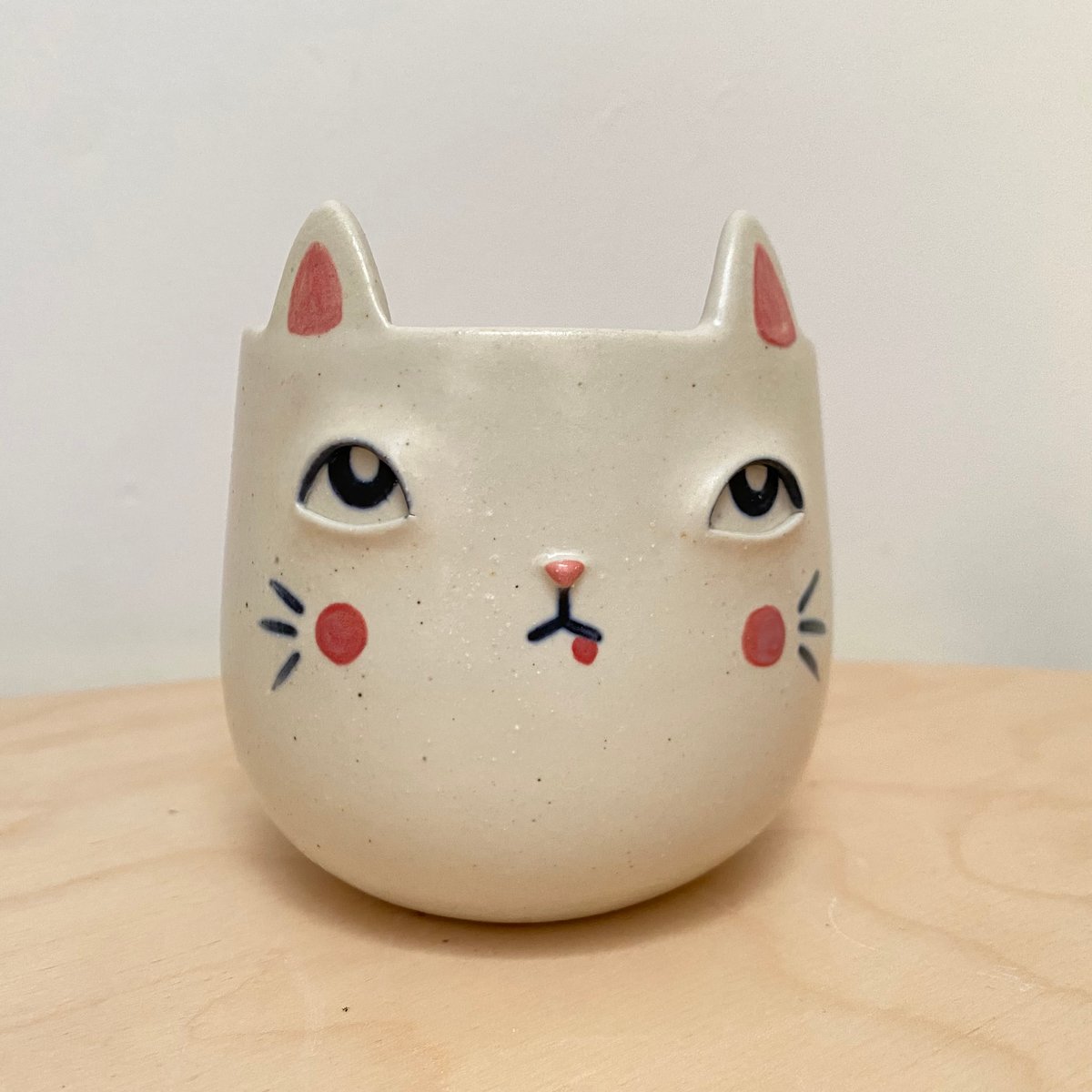 Image of Vaso gato pequeño blanco