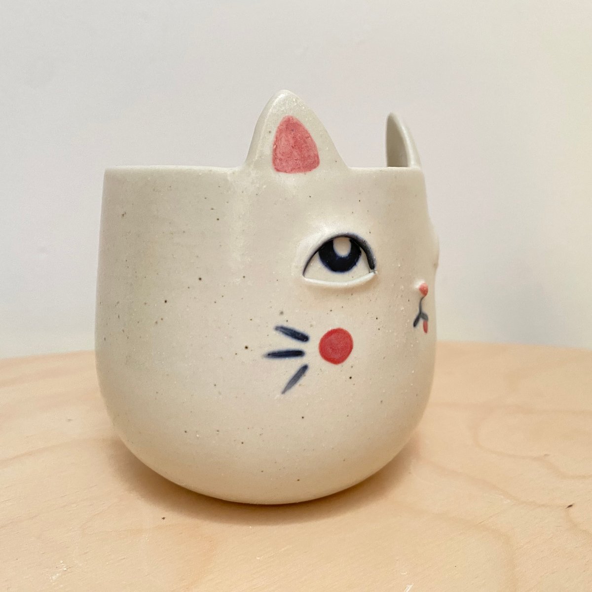 Image of Vaso gato pequeño blanco