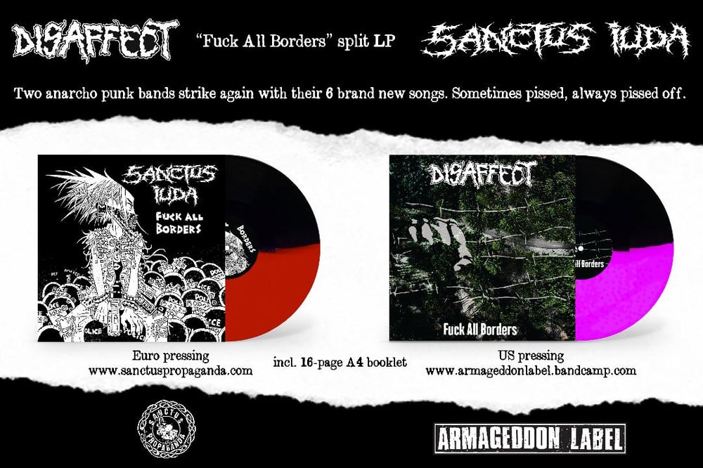 DISAFFECT / SANCTUS IUDA "Fuck All Borders" LP (PREORDER)
