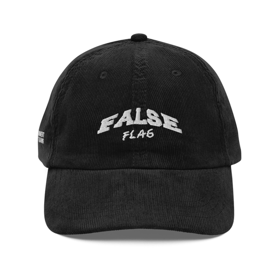 Image of Vintage corduroy dad cap with adjustable strap - Distort F.F. logo