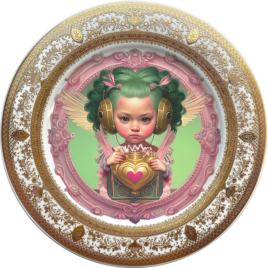 Image of Guanyin - Valentine's Day - Fine China Plate - #0738 SPECIAL EDITION