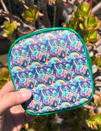 Image 2 of Mini Square Vinyl Zippered Pouch with Holographic Vinyl - Pick Your Favorite!