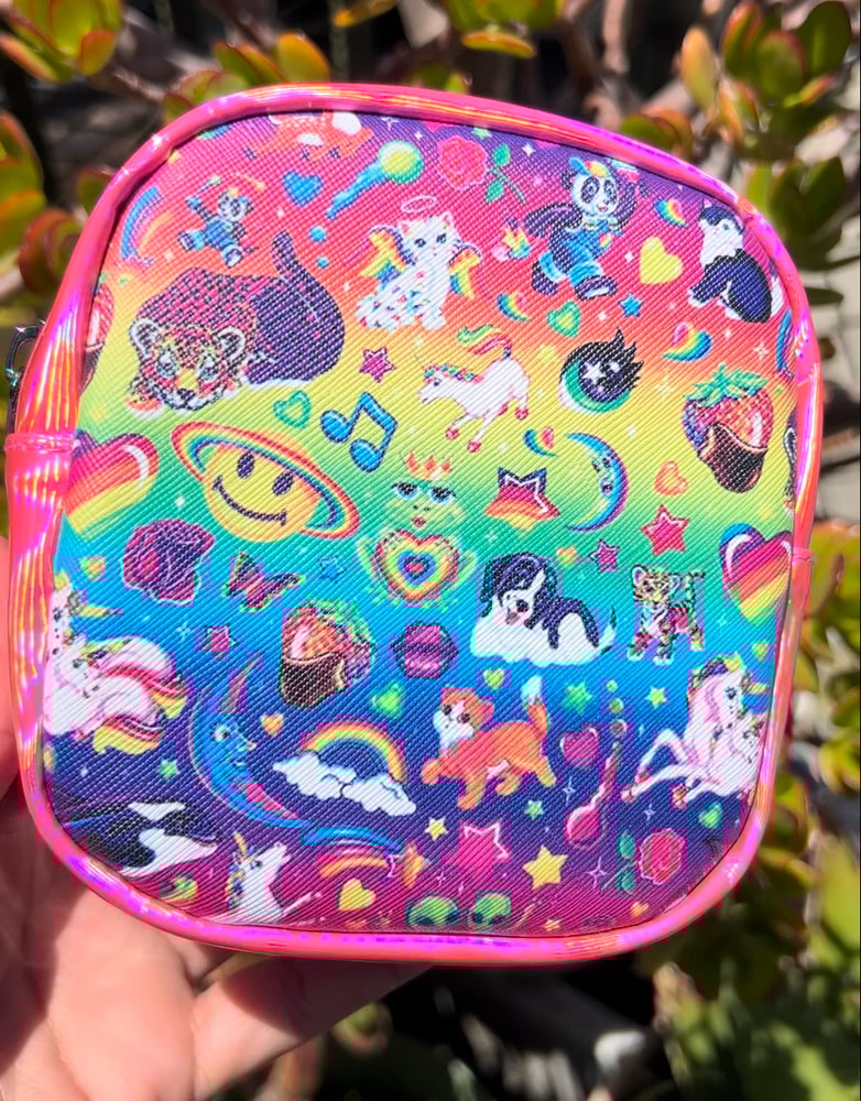 Image of Mini Square Vinyl Zippered Pouch with Holographic Vinyl - Pick Your Favorite!