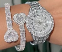 Image 1 of Classy Icy Heart Bracelet 