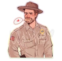 Image 2 of Jim Hopper w/ Donut Sticker .*+