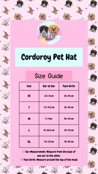 Image 5 of Baby Pink Corduroy Pet Hat