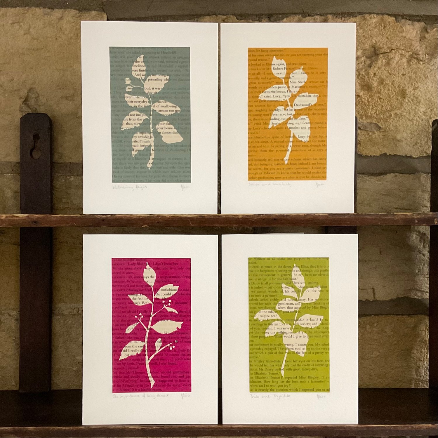 Image of Classic fiction ~ original lino print cards