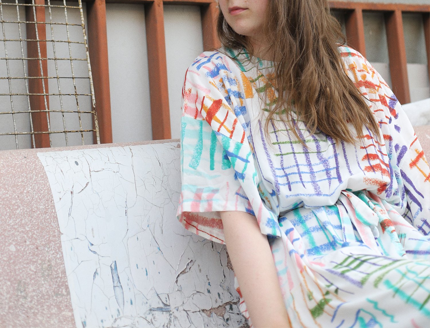 Image of CHALK DRAWING DRESS - PREORDER