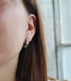 Textured Silver cluster hoop earrings