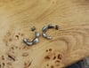 Textured Silver cluster hoop earrings