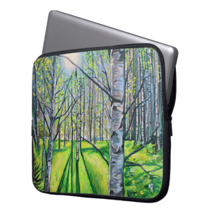 Image of Light On White Birch Neoprene Laptop Sleeve