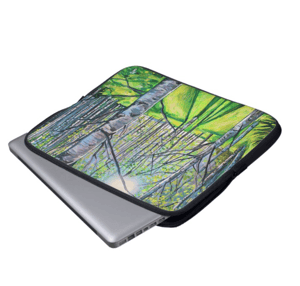 Image of Light On White Birch Neoprene Laptop Sleeve