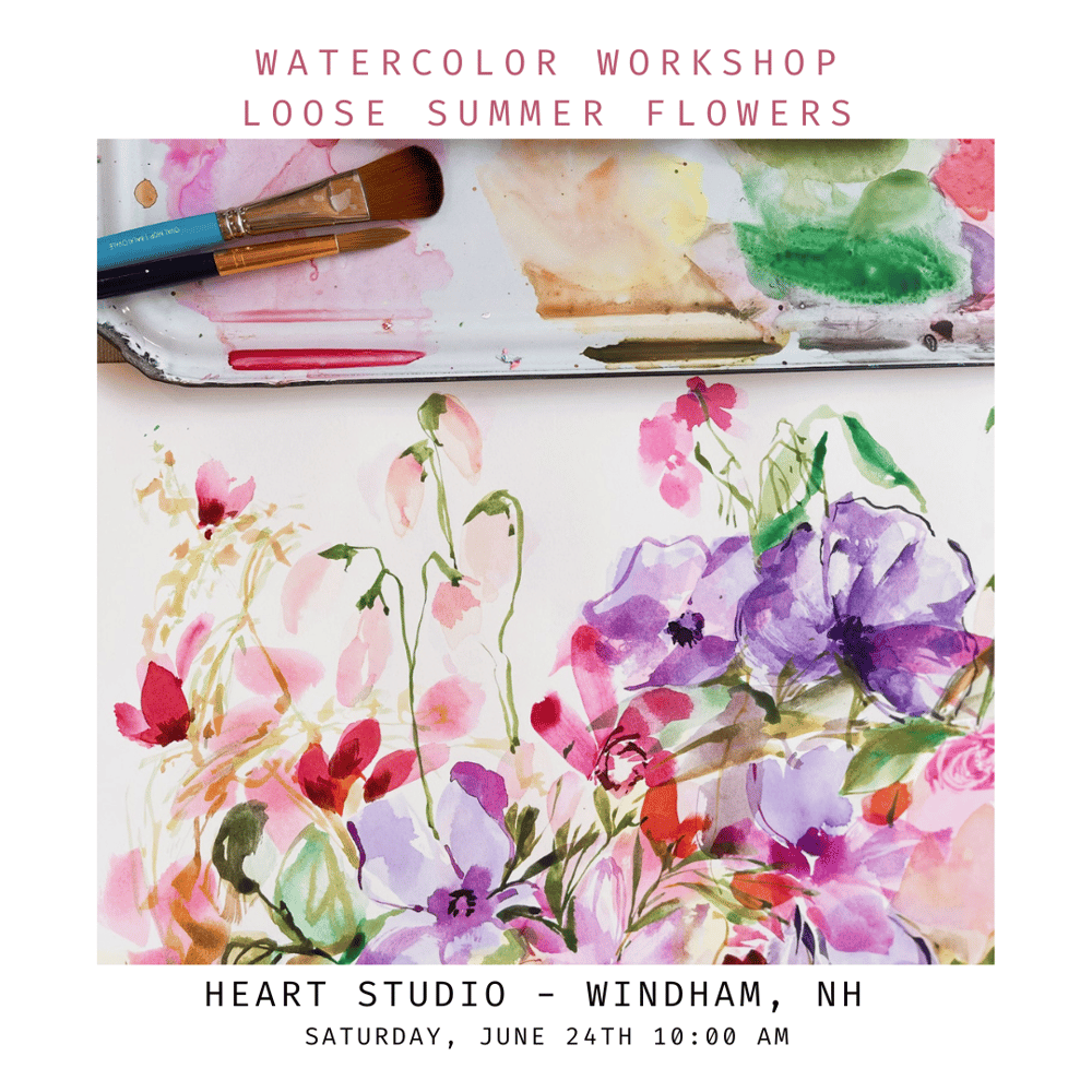 Image of Watercolor Workshop - Loose Summer Flowers (Heart Studio)