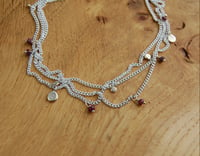 Image 1 of Gold and Ruby multi strand necklace 