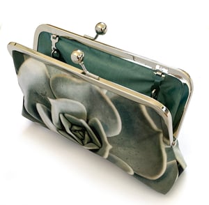 Image of Succulent, printed habotai silk bag with optional chain handle