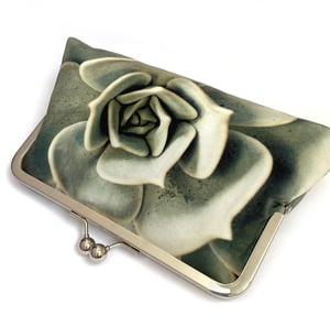 Image of Succulent, printed habotai silk bag with optional chain handle