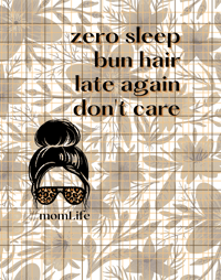 Image 1 of Bun Hair: Set of 3 Funny Messy Bun Digital Art Prints