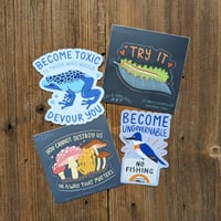 Image 1 of Nature Goes Hard sticker pack