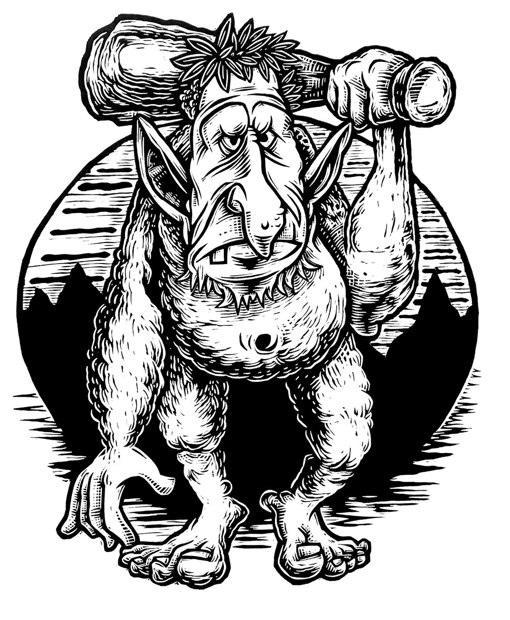 Mountain Troll T-shirt (B1) **FREE SHIPPING**