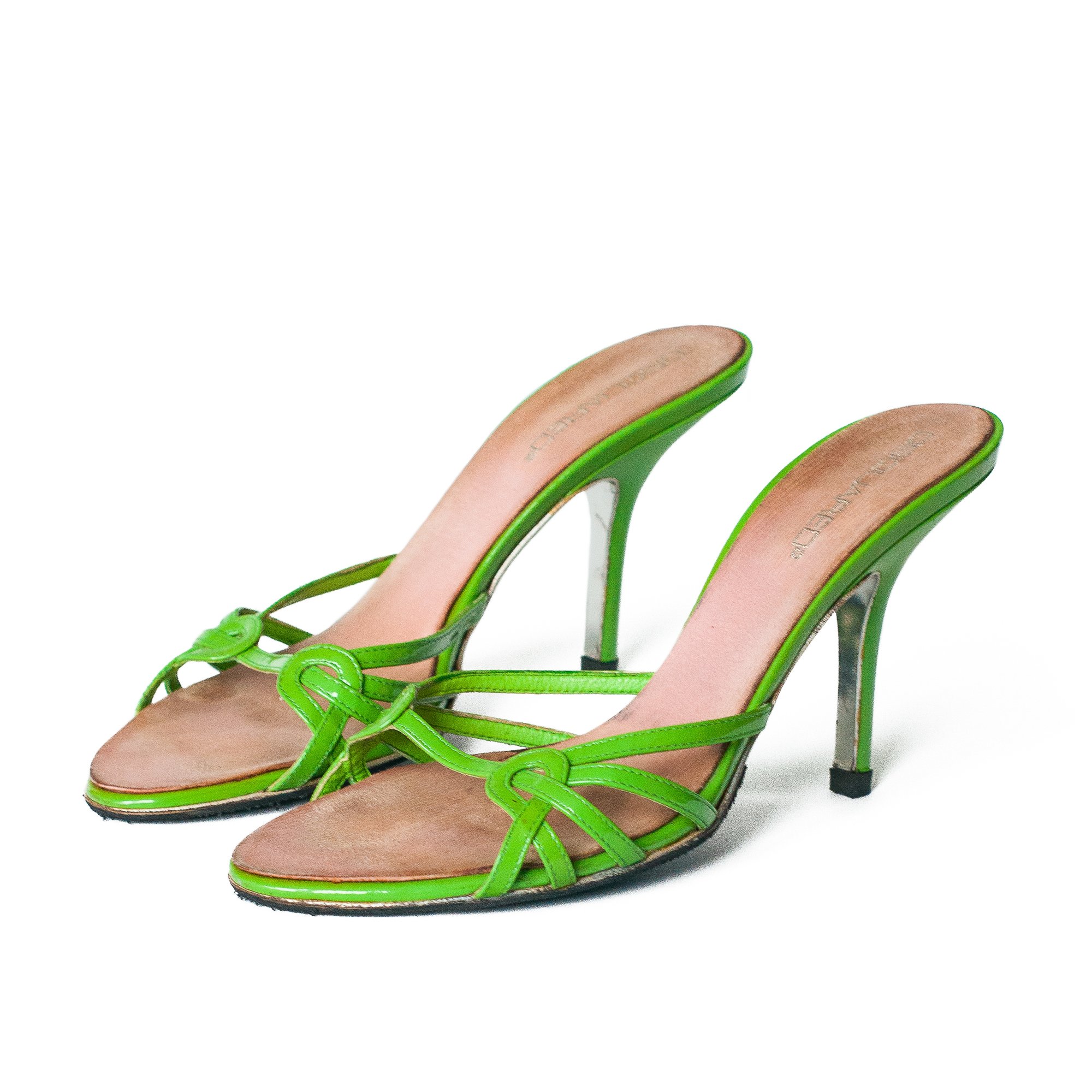 Image of Dsquared2 Green Patent Leather High Heels