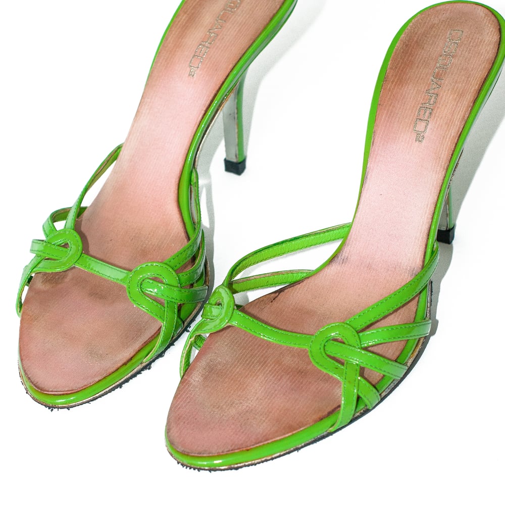 Image of Dsqaured2 Green Patent Leather High Heels