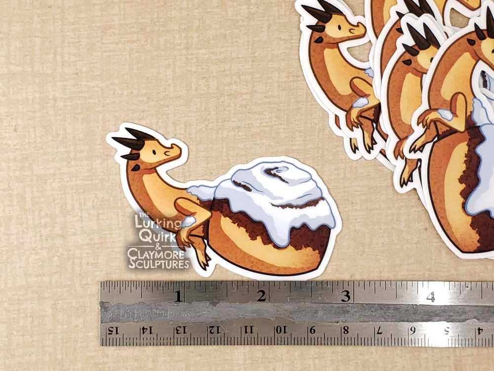 Cinnamon Roll Lindworm Dragon - 3 inch Vinyl Sticker