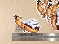 Image 3 of Cinnamon Roll Lindworm Dragon - 3 inch Vinyl Sticker
