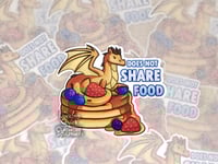 Image 1 of Pancake Dragon -Does NOT Share Food - 3 inch Vinyl Sticker