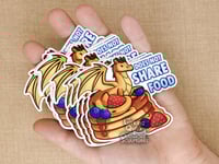 Image 3 of Pancake Dragon -Does NOT Share Food - 3 inch Vinyl Sticker