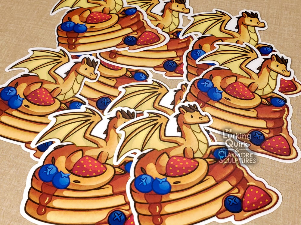 Pancake Dragon - 3 inch Vinyl Sticker