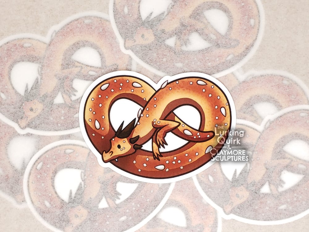 Pretzel Lindworm Dragon - 3 inch Vinyl Sticker