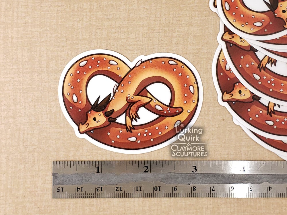 Pretzel Lindworm Dragon - 3 inch Vinyl Sticker