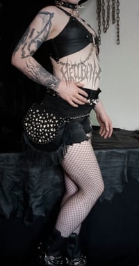 Image 3 of Hellbent Metal Queen Black Fringe Purse/Hip bag