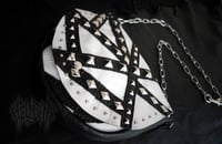 Image 3 of Hellbent Eruption Black and White Leather Hip Bag