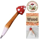 Image 1 of 🍄 Amanita Writing Pen - Red Toadstool Mushroom - Wood  Art - Cottagecore