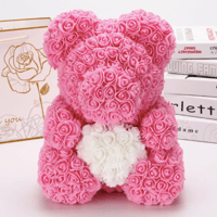 rose bear pink heart