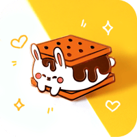 Image 1 of Bunny S'mores Enamel Pin