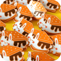 Image 2 of Bunny S'mores Enamel Pin