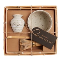 Speckled Ceramic Matcha Bowl And Whisk Tea Gift Set