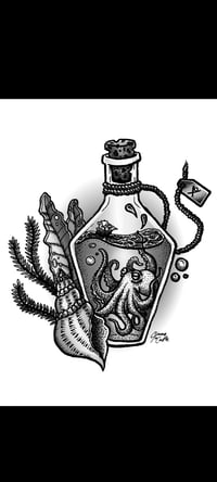 Image 1 of Death in a bottle (black and white A4 size) 