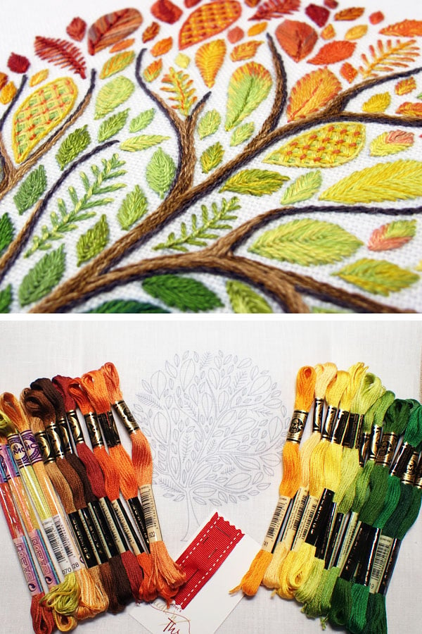 Orange Tree Embroidery Kit