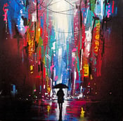 Image of Sold out ‘Rainy City' - Original painting on canvas