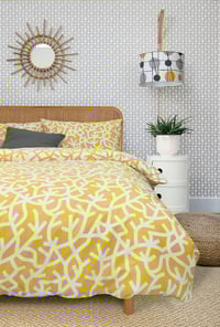Image 1 of A Forest Duvet Cover Set - Mustard