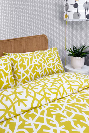 Image of A Forest Duvet Cover Set - Mustard