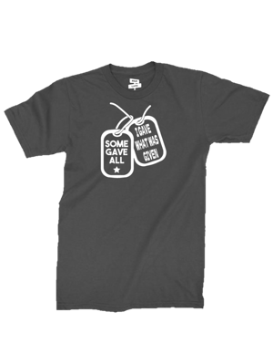 Image of White Some Gave All Dog Tag T-Shirt