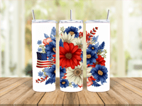 20oz Red White and Blue American Flag Tumbler