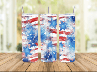 20oz Watercolor American Flag