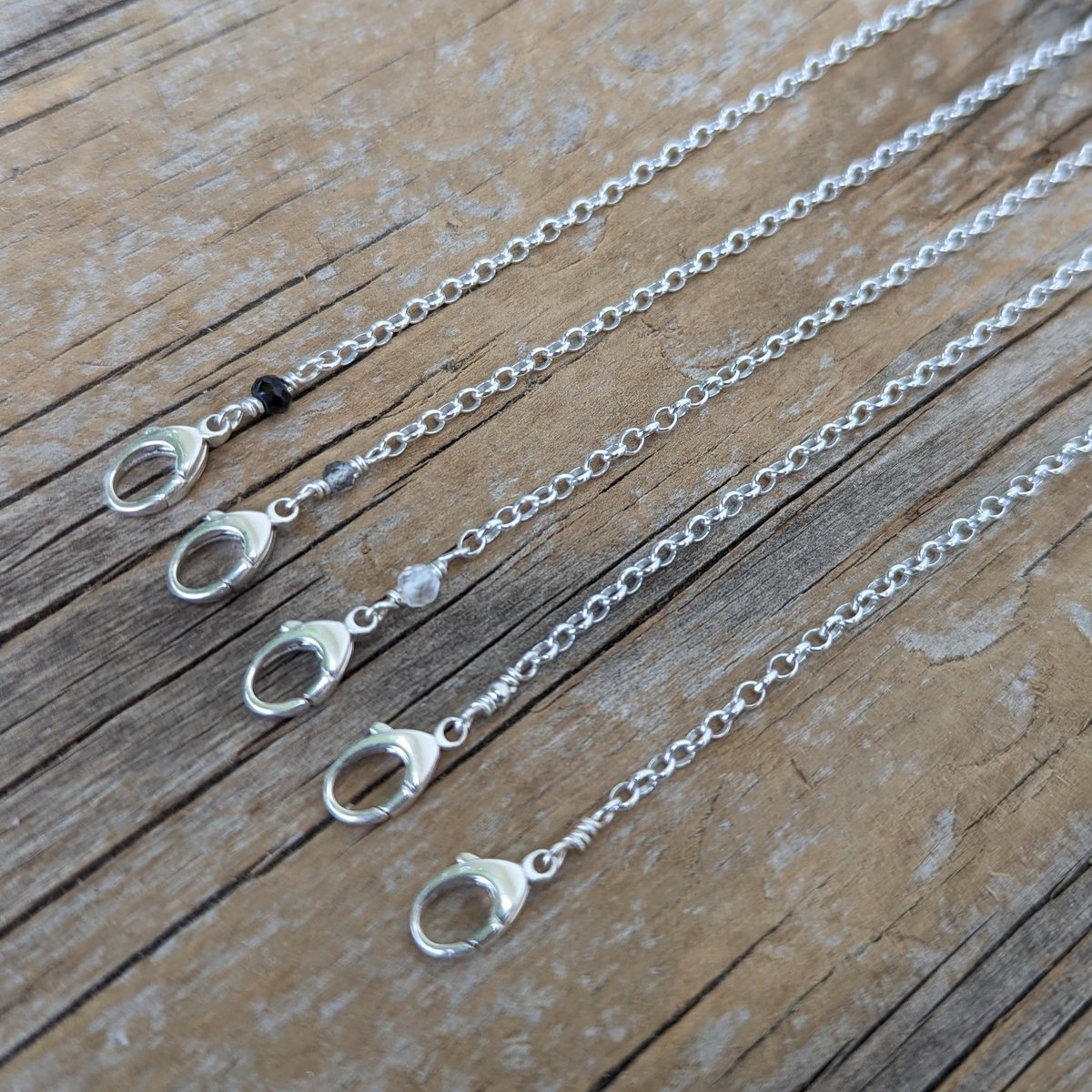 Sterling silver double clasp chain, made to order