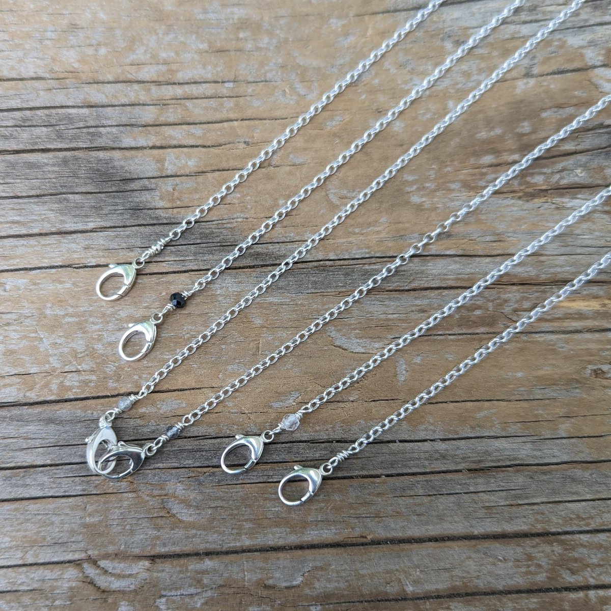 Sterling silver double clasp chain, made to order