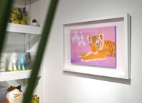 Image 4 of 'Orchids and Tigress' Original Painting
